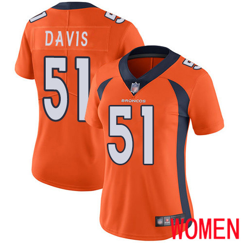 Women Denver Broncos #51 Todd Davis Orange Team Color Vapor Untouchable Limited Player Football NFL Jersey